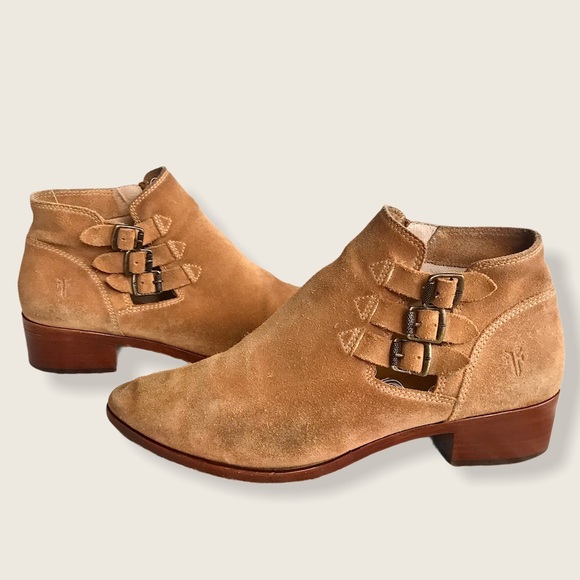 Frye Ray Vintage/Antique Belted Suede Ankle Bootie - Picture 7 of 16